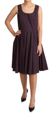 Dolce & Gabbana Red Blue Polka Cotton A-Line Gown Dress -   -  Dolce & Gabbana.