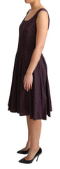 Dolce & Gabbana Red Blue Polka Cotton A-Line Gown Dress -   -  Dolce & Gabbana.