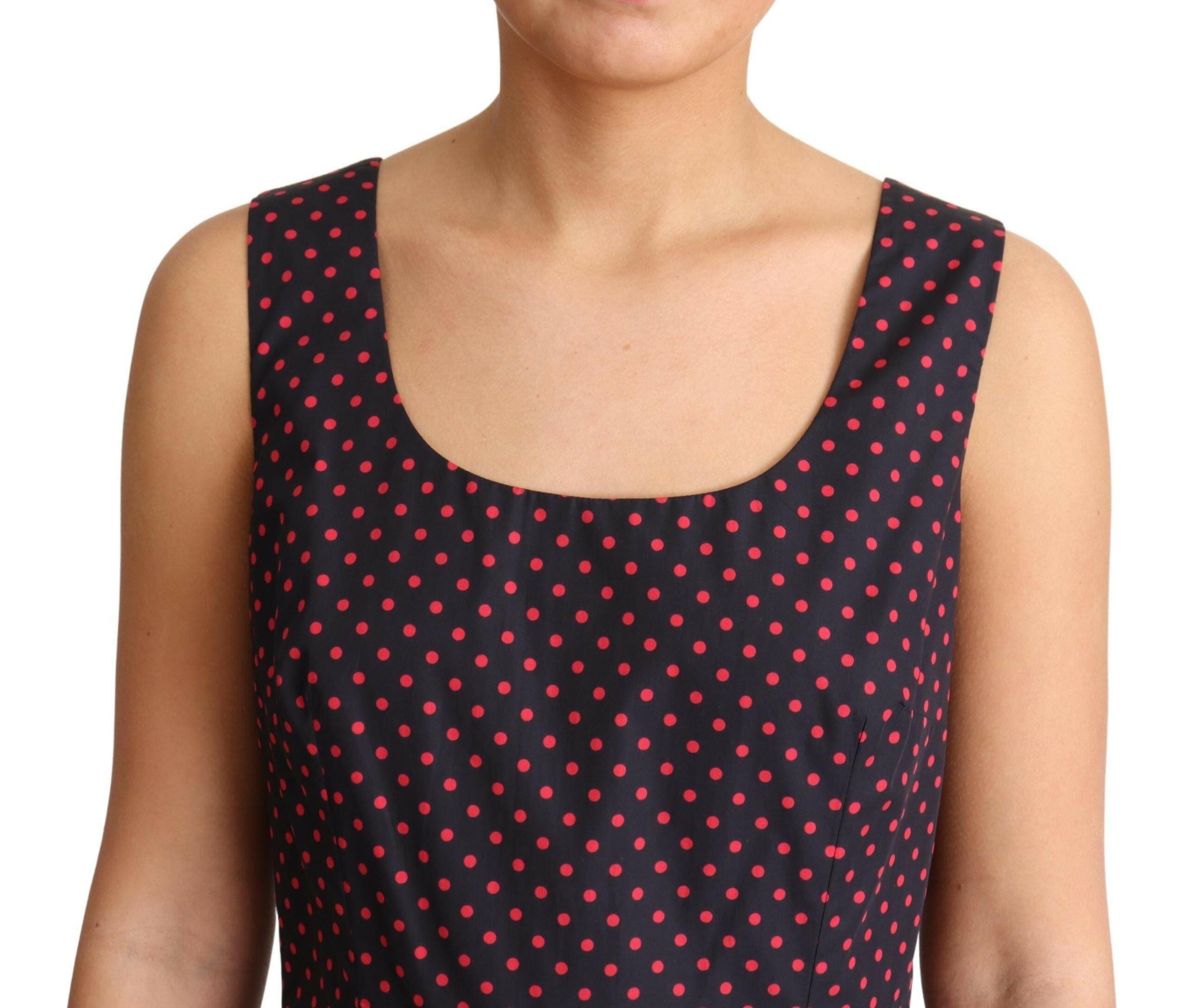 Dolce & Gabbana Red Blue Polka Cotton A-Line Gown Dress -   -  Dolce & Gabbana.