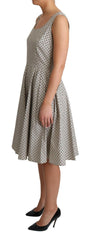 Dolce & Gabbana Beige Polka Dotted Cotton A-Line Dress -   -  Dolce & Gabbana.
