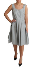 Dolce & Gabbana Gray Polka Dotted Cotton A-Line Dress -   -  Dolce & Gabbana.