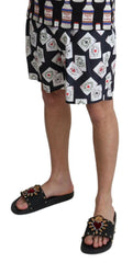 Dolce & Gabbana Black Card Deck Print Beachwear Swimshorts -   -  Dolce & Gabbana.