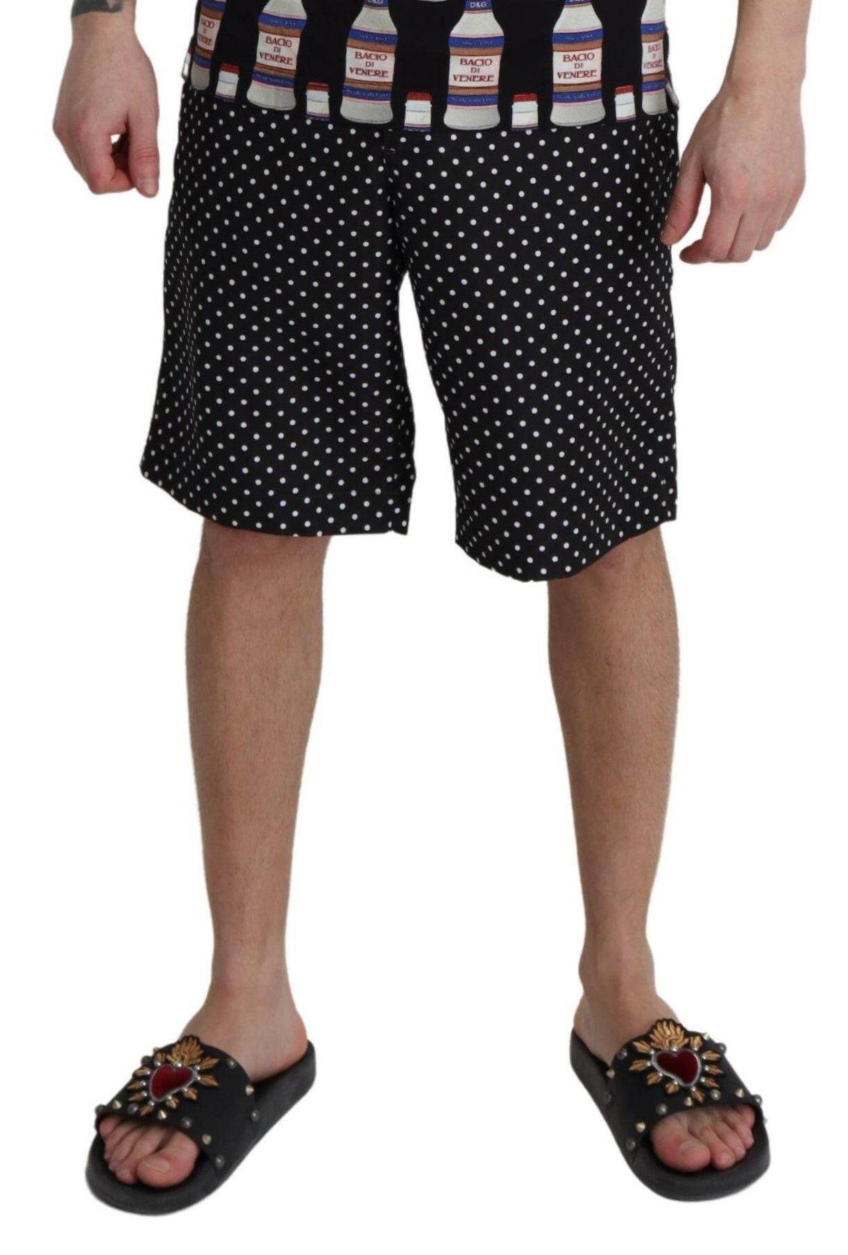 Dolce & Gabbana Black Polka Dots Beachwear Shorts Swimwear -   -  Dolce & Gabbana.