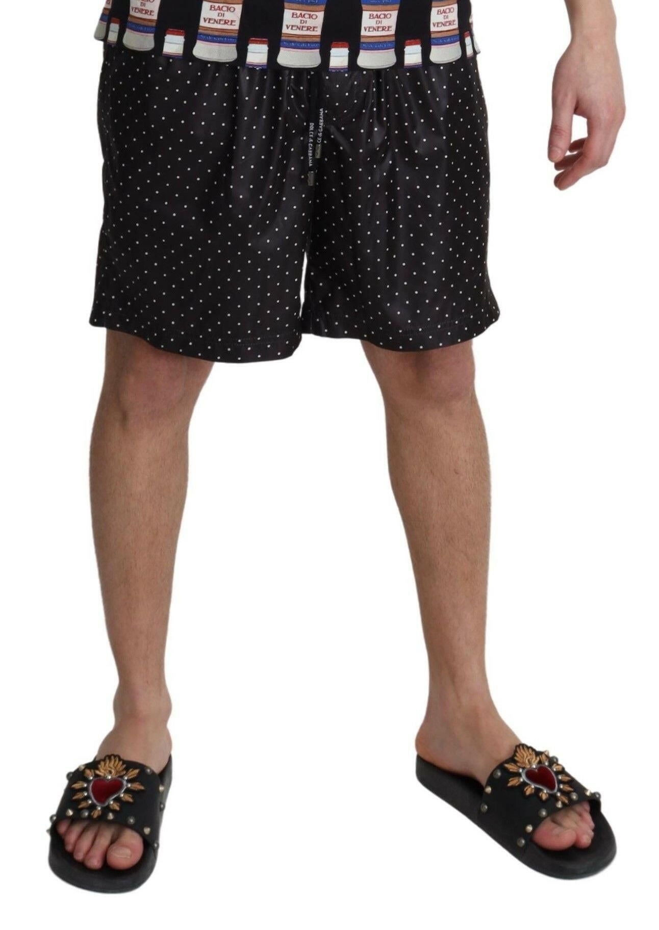 Dolce & Gabbana Black Polka Dot Print Beachwear Swimwear -   -  Dolce & Gabbana.