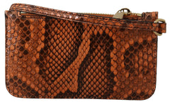 Dolce & Gabbana Brown Leather Coin Purse Wristlet Mirror AGNESE Wallet -   -  Dolce & Gabbana.