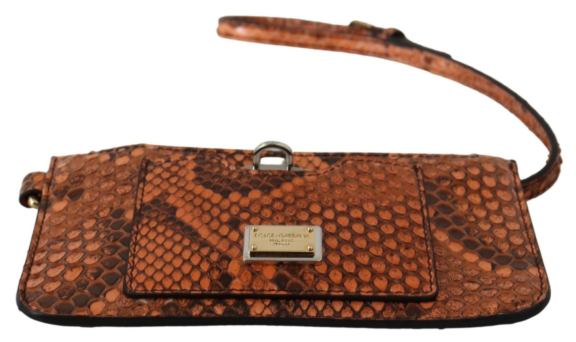 Dolce & Gabbana Brown Leather Coin Purse Wristlet Mirror AGNESE Wallet -   -  Dolce & Gabbana.
