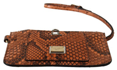 Dolce & Gabbana Brown Leather Coin Purse Wristlet Mirror AGNESE Wallet -   -  Dolce & Gabbana.