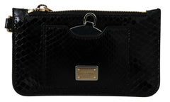 Dolce & Gabbana Black Leather Coin Purse Wristlet Mirror Agnese Wallet -   -  Dolce & Gabbana.
