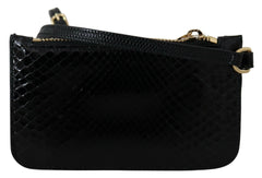 Dolce & Gabbana Black Leather Coin Purse Wristlet Mirror Agnese Wallet -   -  Dolce & Gabbana.