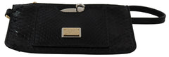 Dolce & Gabbana Black Leather Coin Purse Wristlet Mirror Agnese Wallet -   -  Dolce & Gabbana.