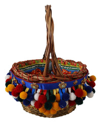 Dolce & Gabbana Multicolor Cotton Embellished Agnese Basket Tote Bag -  Luxury Shopper Bag for Women -  Dolce & Gabbana.