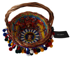 Dolce & Gabbana Multicolor Cotton Embellished Agnese Basket Tote Bag -  Luxury Shopper Bag for Women -  Dolce & Gabbana.