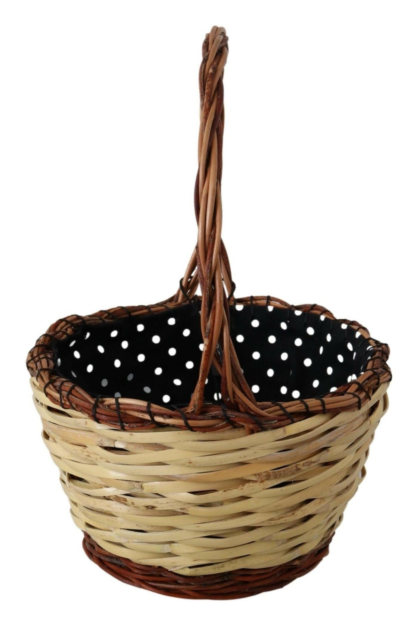 Dolce & Gabbana Beige Wood Wicker Rattan Basket Tote Bag -  Luxury Shopper Bag for Women -  Dolce & Gabbana.