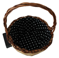 Dolce & Gabbana Beige Wood Wicker Rattan Basket Tote Bag -  Luxury Shopper Bag for Women -  Dolce & Gabbana.