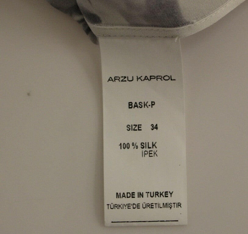 Arzu Kaprol Gray Blue Silk Sleeveless Top Shirt Blouse -   -  Arzu Kaprol.