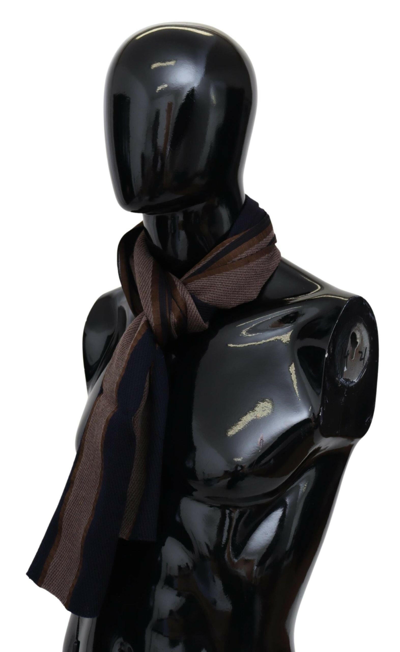 Missoni Brown Wool Striped Unisex Neck Wrap Shawl Scarf -   -  Missoni.