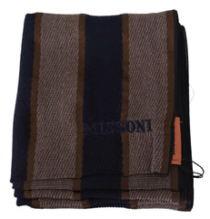 Missoni Brown Wool Striped Unisex Neck Wrap Shawl Scarf -   -  Missoni.