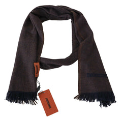 Missoni Brown 100% Cashmere Unisex Neck Wrap Fringes Scarf -   -  Missoni.