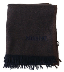 Missoni Brown 100% Cashmere Unisex Neck Wrap Fringes Scarf -   -  Missoni.
