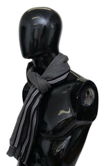Missoni Gray Stripes Pattern 100% Wool Unisex Neck Wrap Scarf -   -  Missoni.