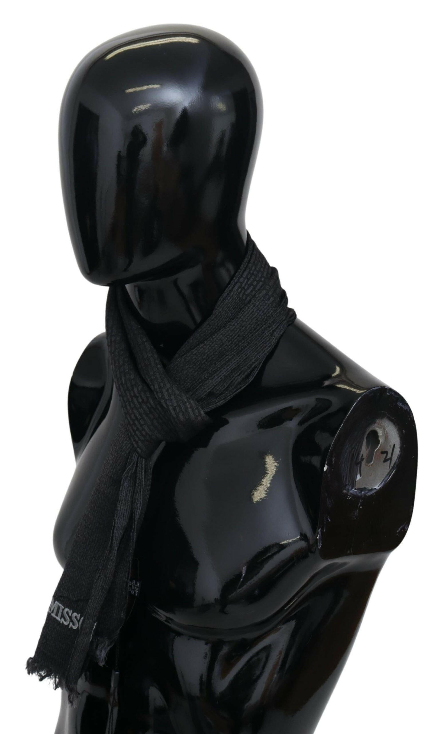 Missoni Black Wool Knit Unisex Neck Wrap Scarf -   -  Missoni.