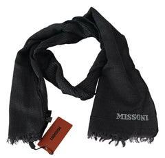 Missoni Black Wool Knit Unisex Neck Wrap Scarf -   -  Missoni.