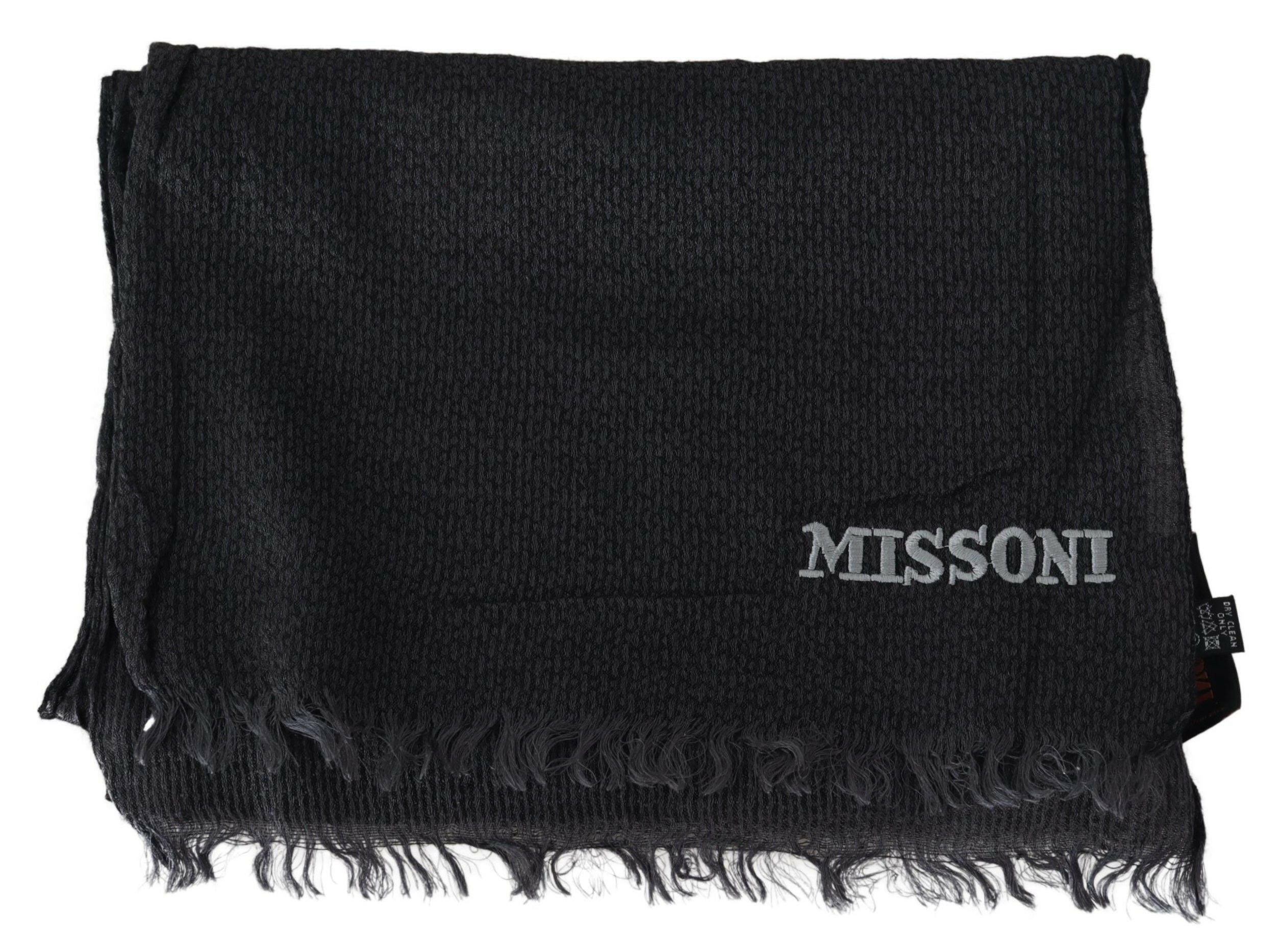 Missoni Black Wool Knit Unisex Neck Wrap Scarf -   -  Missoni.