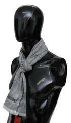 Missoni Gray Floral Wool Unisex Neck Wrap Fringes Scarf -   -  Missoni.