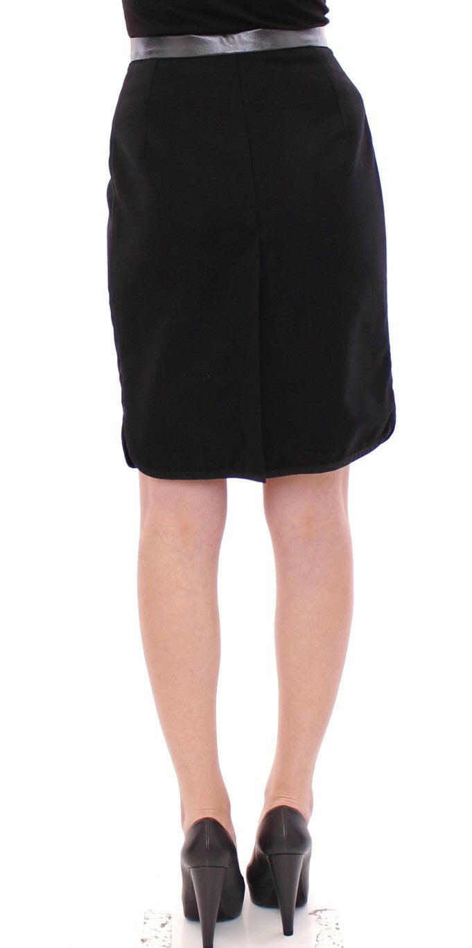 Corrado De Biase Black Metal Buttons Cotto Wool Skirt -   -  Corrado De Biase.