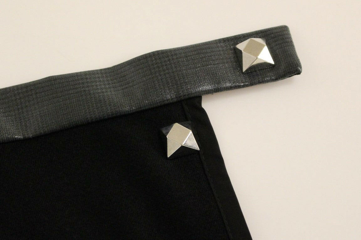 Corrado De Biase Black Metal Buttons Cotto Wool Skirt -   -  Corrado De Biase.