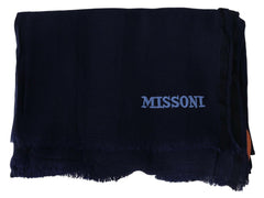 Missoni Blue Wool Knit Unisex Neck Wrap Scarf -   -  Missoni.