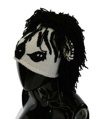 Dolce & Gabbana Black White Knitted Cashmere Animal Design Hat -   -  Dolce & Gabbana.