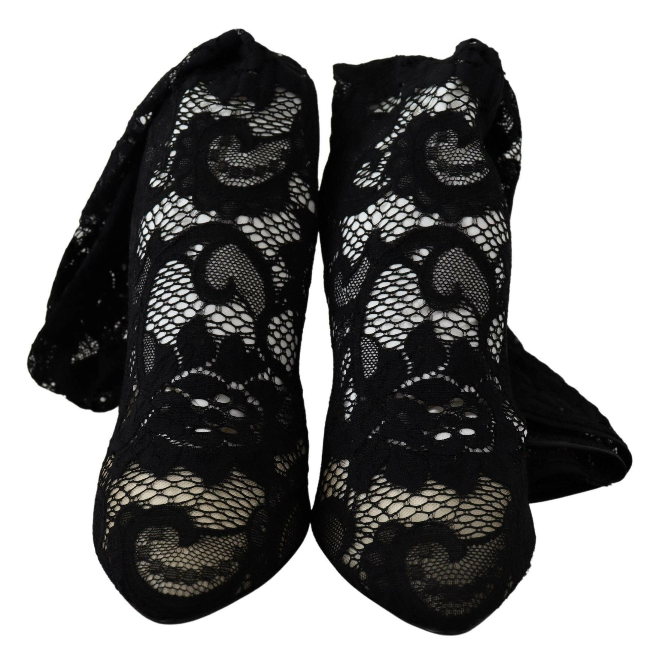 Dolce & Gabbana Black Taormina Lace Socks Boots Shoes Pumps -   -  Dolce & Gabbana.