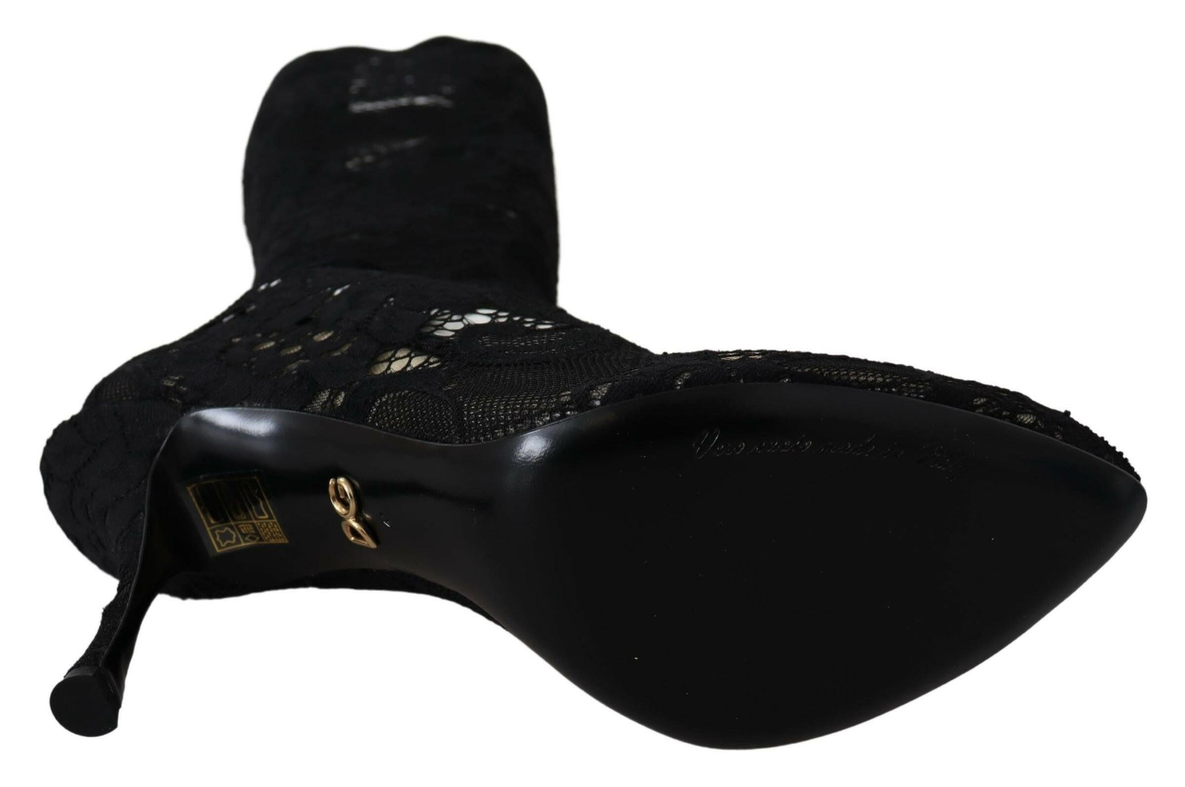 Dolce & Gabbana Black Taormina Lace Socks Boots Shoes Pumps -   -  Dolce & Gabbana.