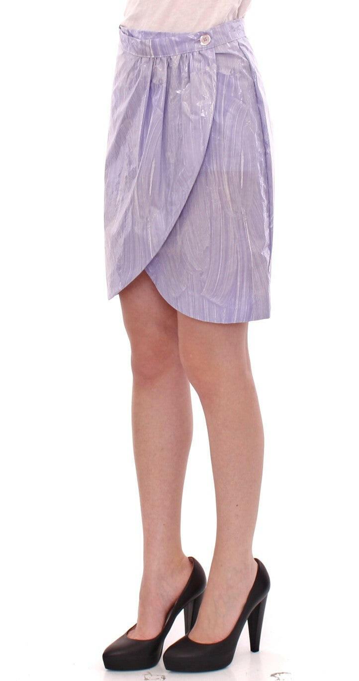 Licia Florio Purple Viscose Above-Knee Wrap Skirt -   -  Licia Florio.