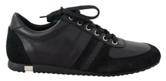 Dolce & Gabbana Black Logo Leather Casual Sneakers Shoes -   -  Dolce & Gabbana.