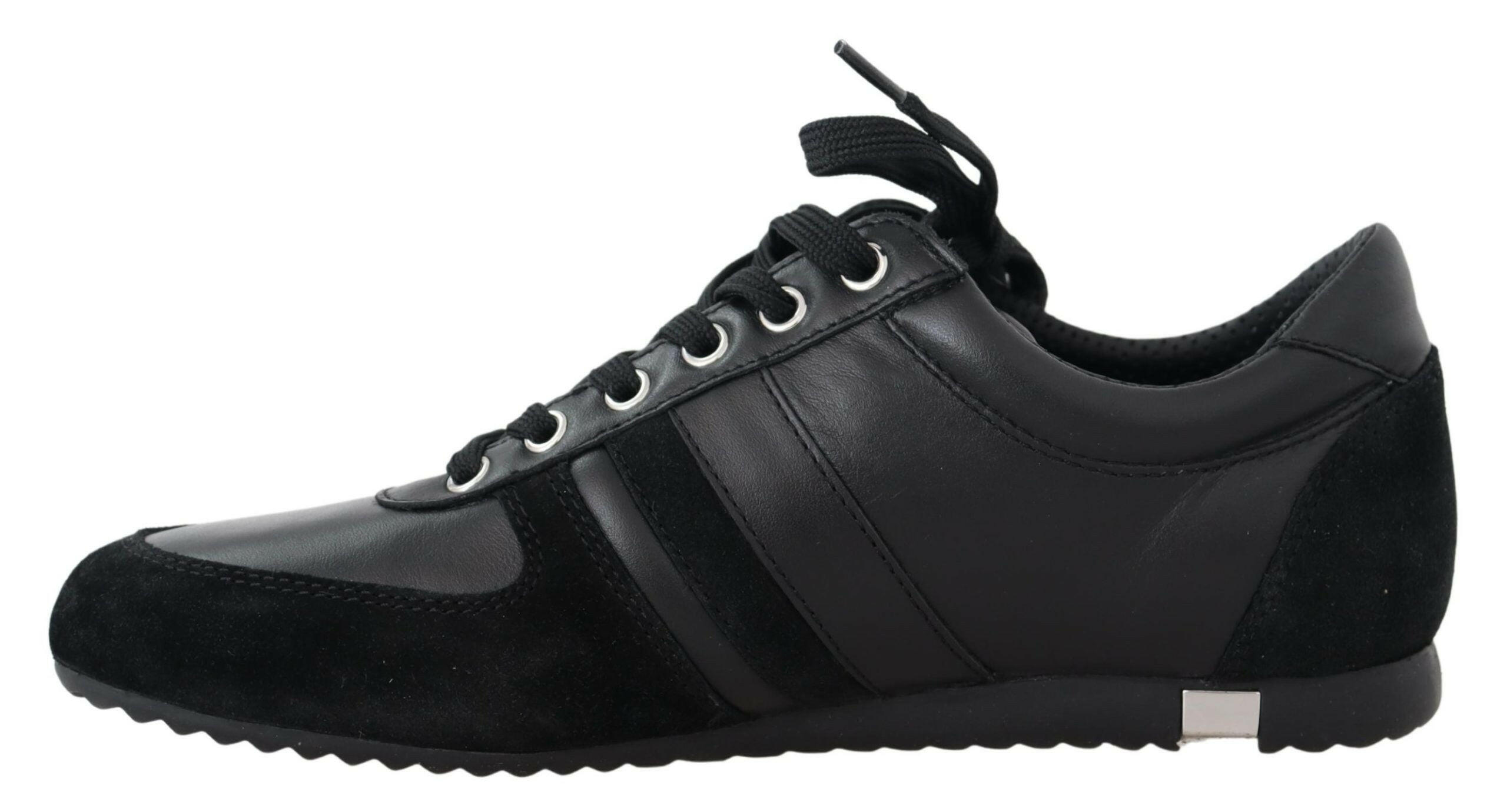 Dolce & Gabbana Black Logo Leather Casual Sneakers Shoes -   -  Dolce & Gabbana.