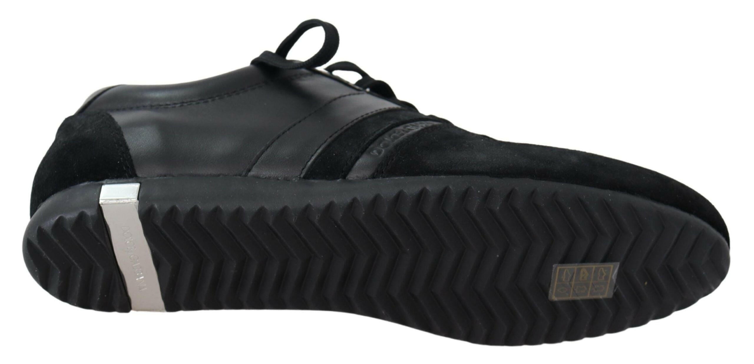 Dolce & Gabbana Black Logo Leather Casual Sneakers Shoes -   -  Dolce & Gabbana.