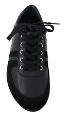Dolce & Gabbana Black Logo Leather Casual Sneakers Shoes -   -  Dolce & Gabbana.