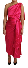 Dolce & Gabbana Dress Pink Fitted Cut One Shoulder Midi Dress -   -  Dolce & Gabbana.