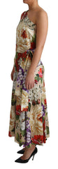 Dolce & Gabbana Print Silk Stretch One Shoulder Dress Floral -   -  Dolce & Gabbana.