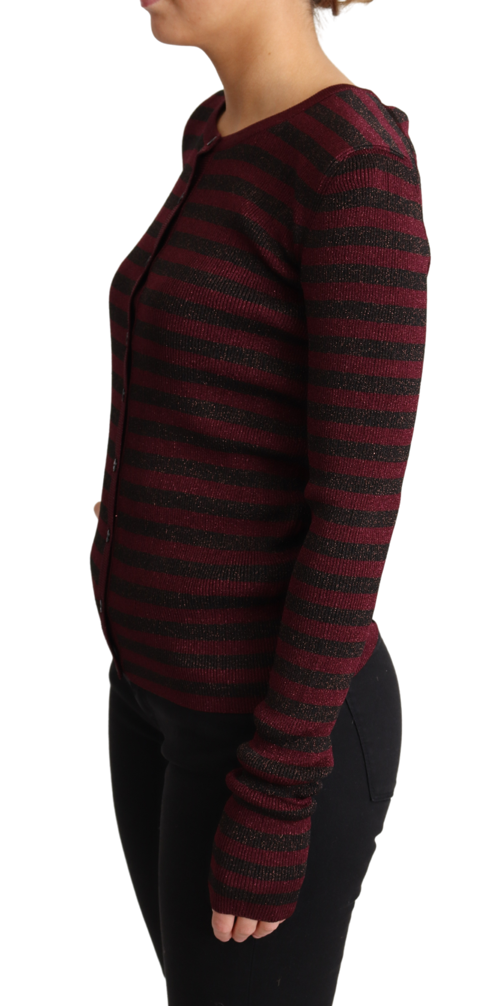Dolce & Gabbana Black Red Striped Viscose Cardigan Sweater -   -  Dolce & Gabbana.