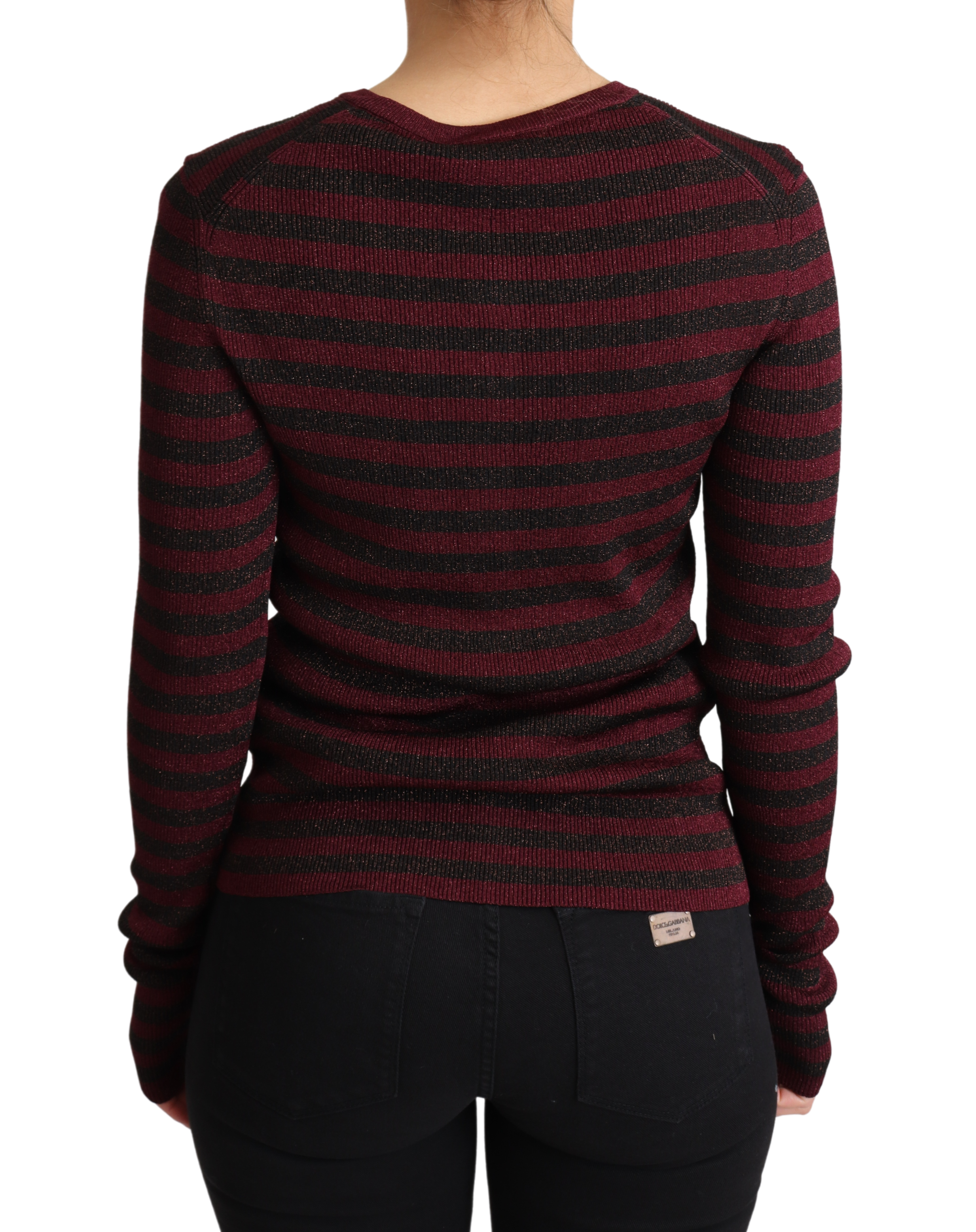 Dolce & Gabbana Black Red Striped Viscose Cardigan Sweater -   -  Dolce & Gabbana.