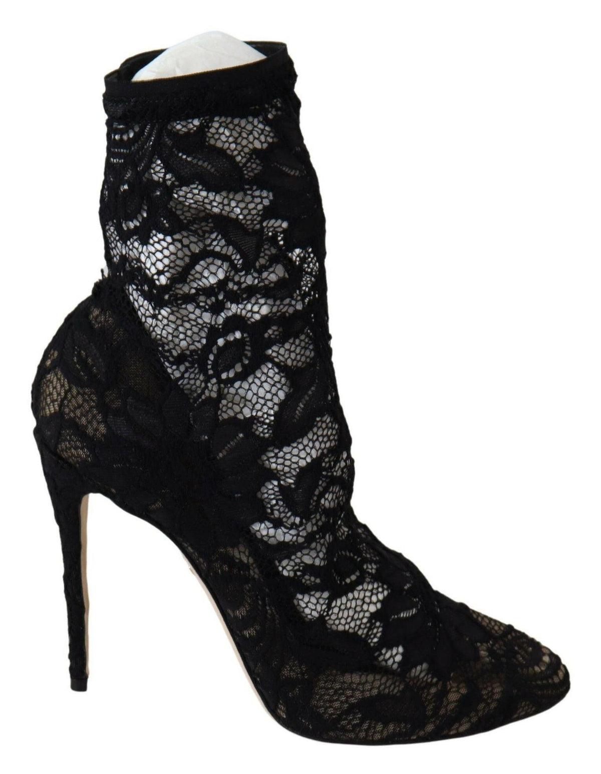 Dolce & Gabbana Black Lace Taormina High Heel Boots Shoes -   -  Dolce & Gabbana.
