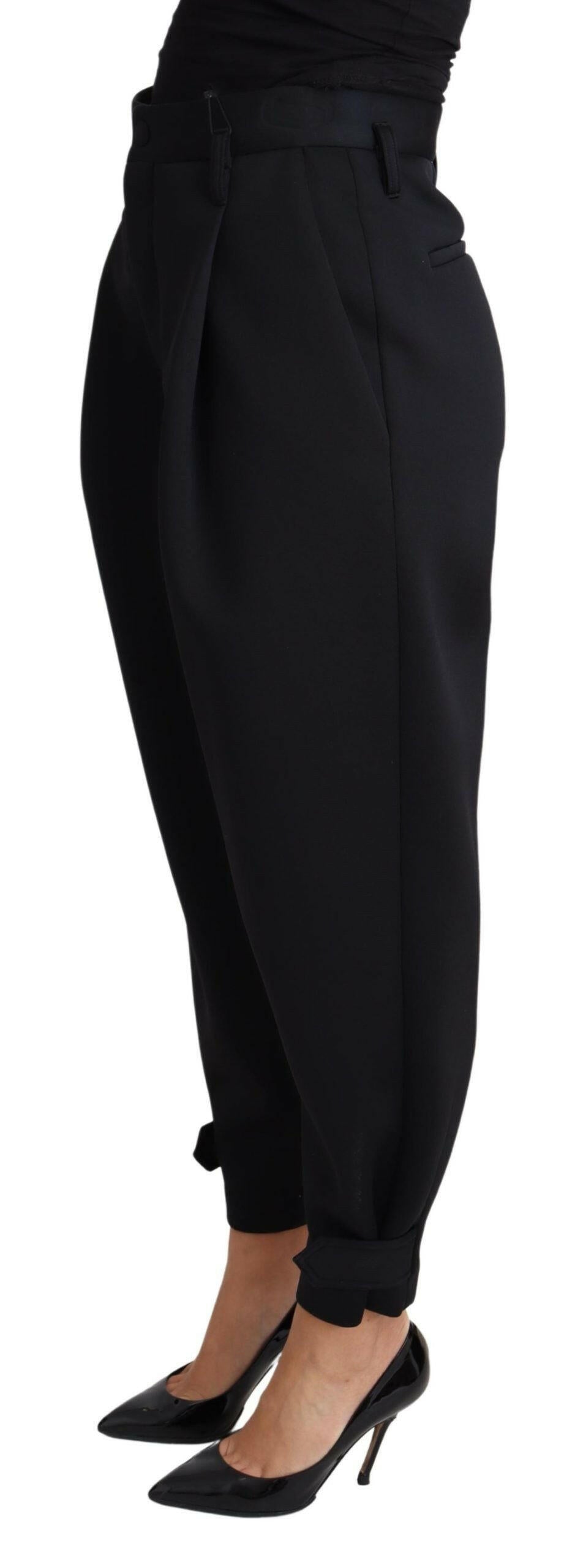 Dolce & Gabbana Black Cropped Dress High Waist Polyester Pants -   -  Dolce & Gabbana.
