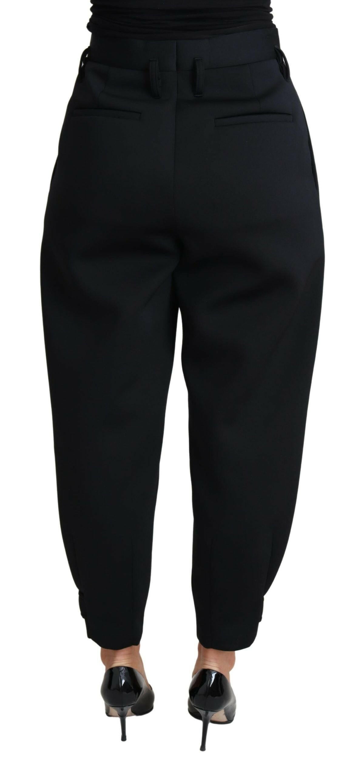 Dolce & Gabbana Black Cropped Dress High Waist Polyester Pants -   -  Dolce & Gabbana.