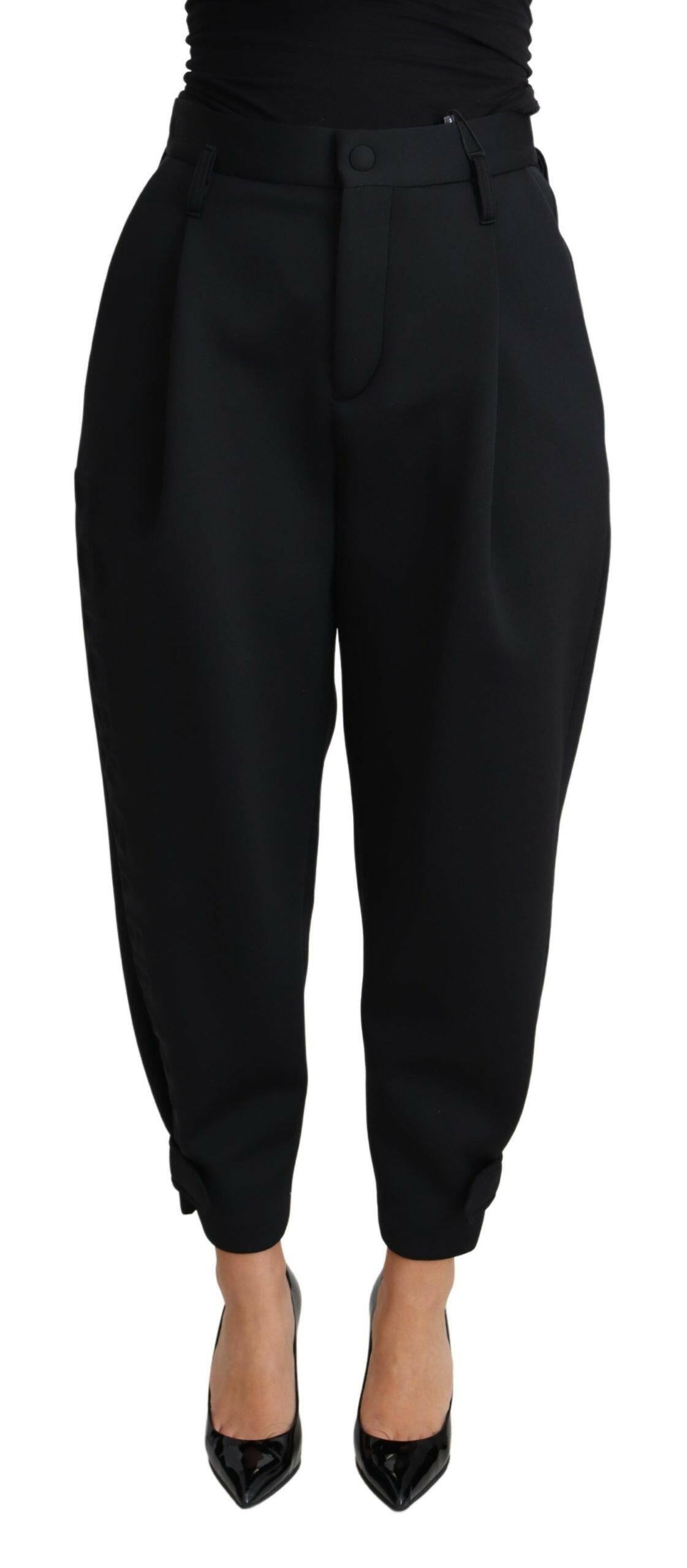 Dolce & Gabbana Black Cropped Dress High Waist Polyester Pants -   -  Dolce & Gabbana.