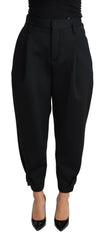 Dolce & Gabbana Black Cropped Dress High Waist Polyester Pants -   -  Dolce & Gabbana.