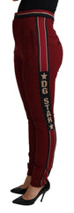 Dolce & Gabbana Red DG Star Striped Skinny Cotton Pant -   -  Dolce & Gabbana.