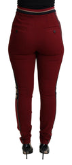 Dolce & Gabbana Red DG Star Striped Skinny Cotton Pant -   -  Dolce & Gabbana.
